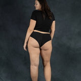 Easy Mid French Brief - Black organic stretch cotton (IS)