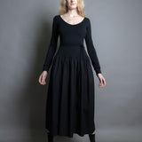 L/S Office Maxi Dress - Black (PO)