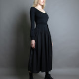 L/S Office Maxi Dress - Black (PO)