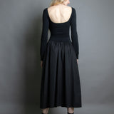 L/S Office Maxi Dress - Black (PO)