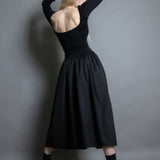 L/S Office Maxi Dress - Black (PO)