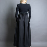 L/S Tri Maxi Dress - Black (PO)