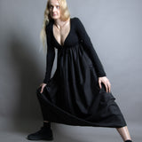 L/S Tri Maxi Dress - Black (PO)