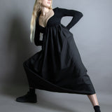 L/S Tri Maxi Dress - Black (PO)