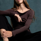 Long Sleeved Baby Tee - Cocoa (PO)