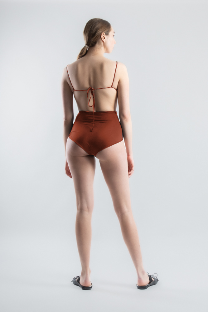 Jill Twist One-piece Swimsuit - Burnt Ochre (PO)