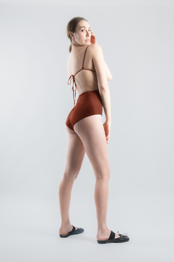 Jill Twist One-piece Swimsuit - Burnt Ochre (PO)