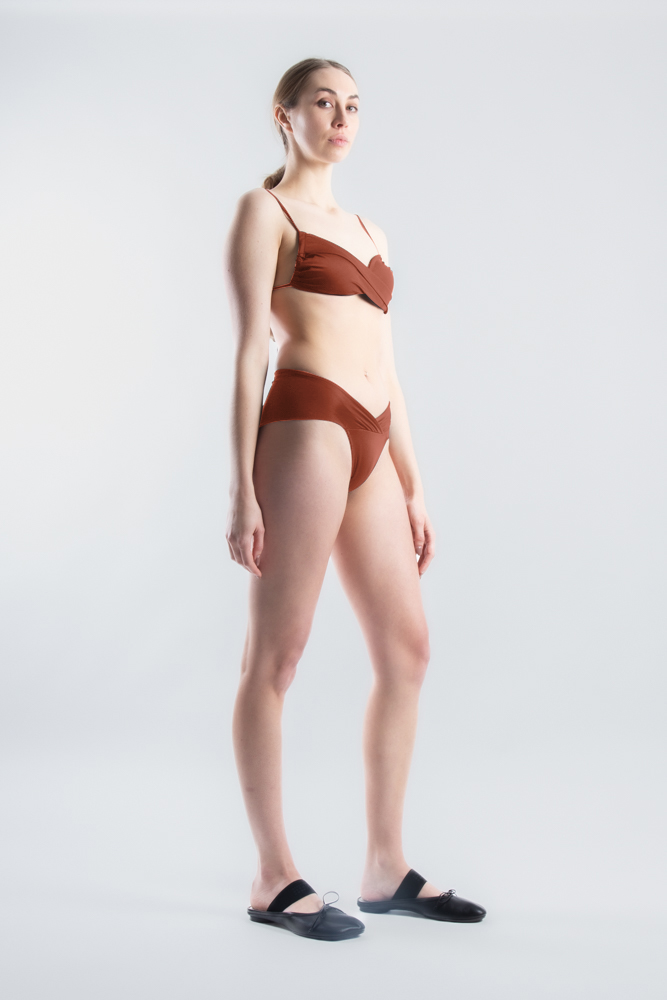 Jill Twist Swim Top - Burnt Ochre (PO)