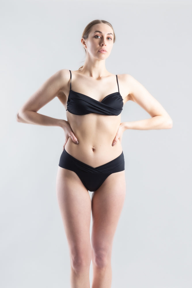 Jill Twist Swim Top - Black (PO)