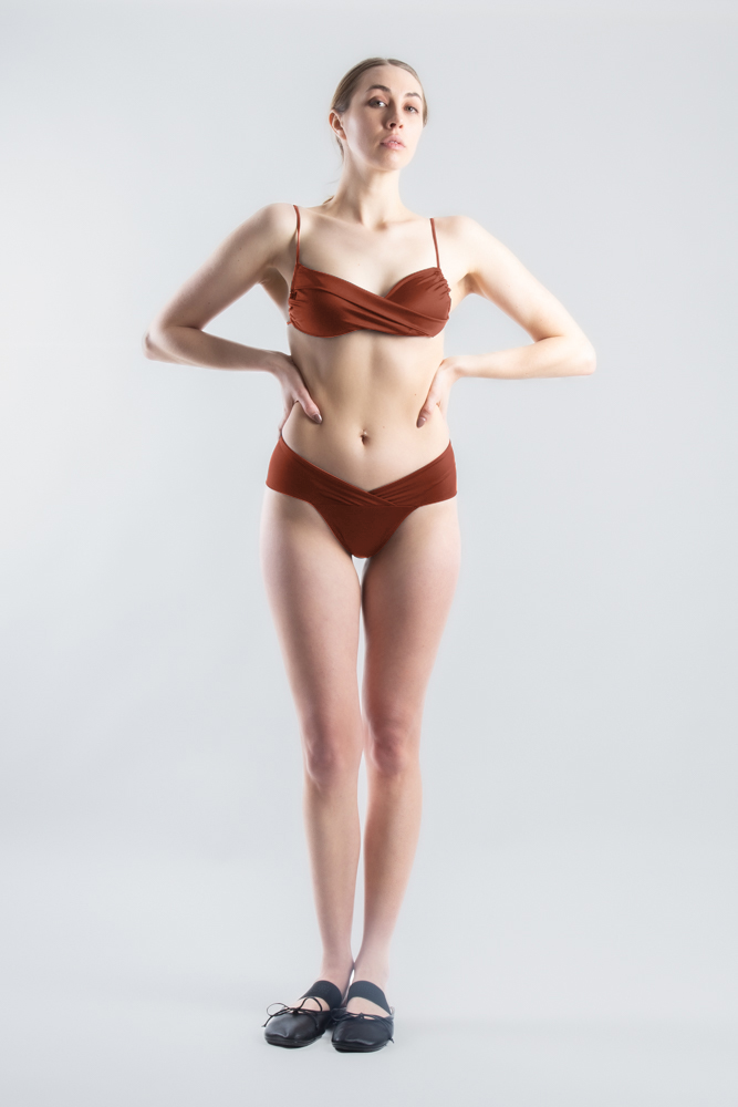 Jill Twist Swim Top - Burnt Ochre (PO)