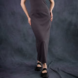 Mini Oval Maxi Dress - Gunmetal (PO)