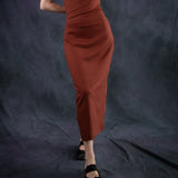 Mini Oval Maxi Dress - Burnt Ochre (PO)