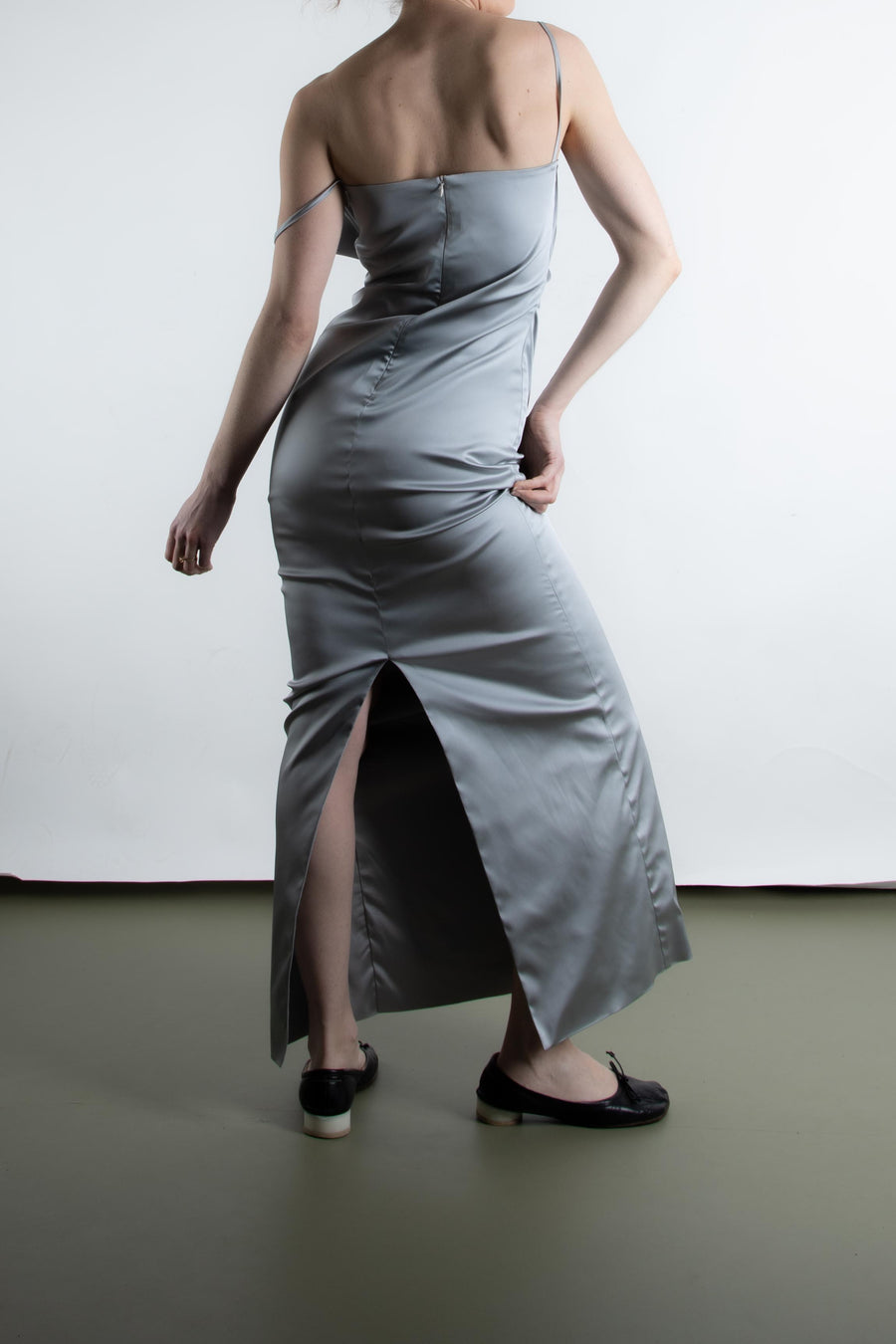 Jillian Maxi Dress - Silver Satin (PO)