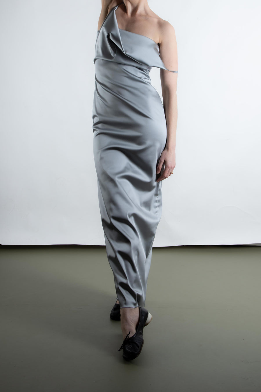 Jillian Maxi Dress - Silver Satin (PO)
