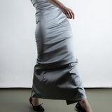 Jillian Maxi Dress - Silver Satin (PO)