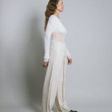 Longline Silk Mesh Tee - White (PO)
