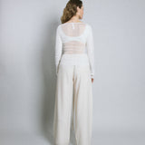 Longline Silk Mesh Tee - White (PO)