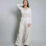 Longline Silk Mesh Tee - White (PO)