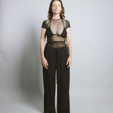 Silk Mesh SS Tee - Black (PO)