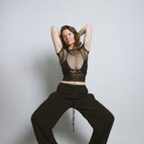 Silk Mesh SS Tee - Black (PO)
