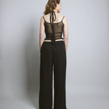 Silk Mesh Cami - Black (PO)