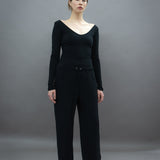 Long Sleeved Office Bodysuit - Organic cotton stretch - Black (PO)