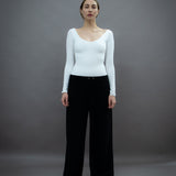 Long Sleeved Office Bodysuit - Organic cotton stretch - Off-white (PO)