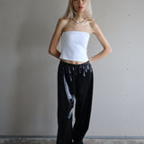 Pecchenino Satin Poolside Pant - RM Exclusive - Wet Look Black (PO)