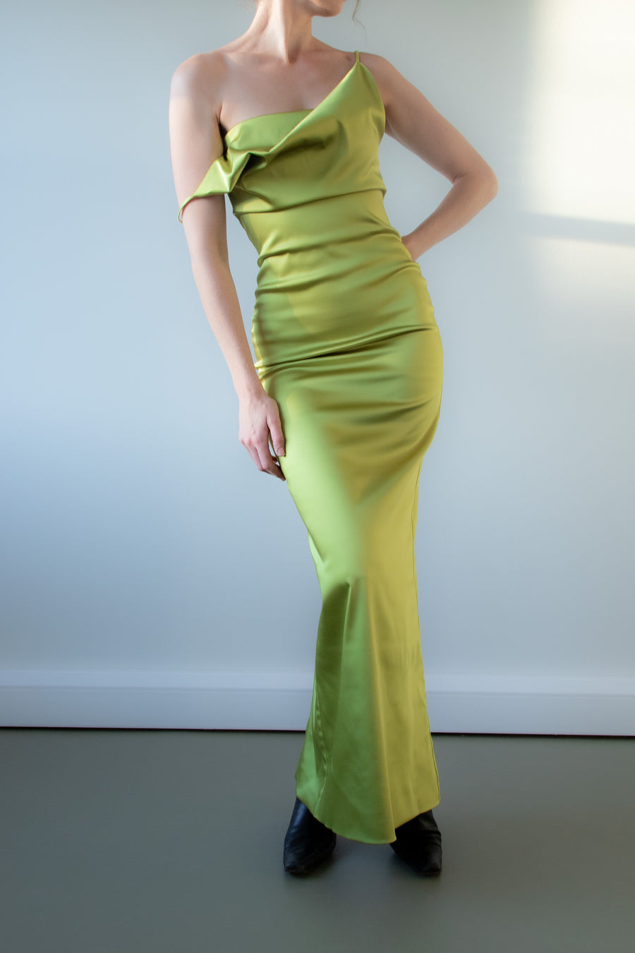Jillian Maxi Dress - Sour Apple Satin (PO)