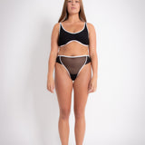 Mesh High G Brief - White on Black (PO)