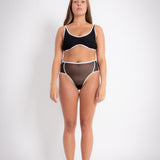Mesh Full Brief - White on Black (PO)