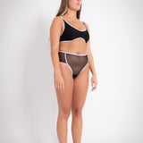 Mesh Full Brief - White on Black (PO)