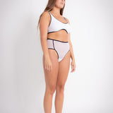 Alberta Bralette - Black on White (PO)
