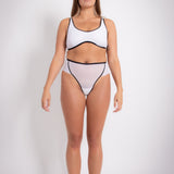 Mesh High G Brief - Black on White (PO)