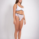 Mesh High G Brief - Black on White (PO)
