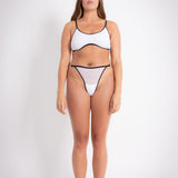 Mesh String G Brief - Black on White (PO)